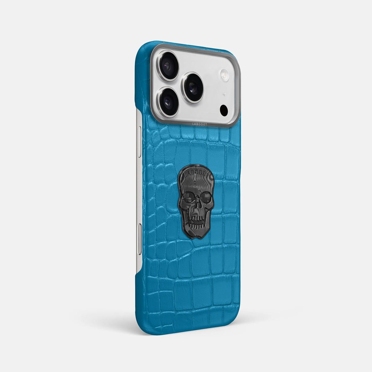 Classic Case With Carbon Skull For iPhone 18 Pro Max In Alligator -2 | Curaçao-Blue-Steel