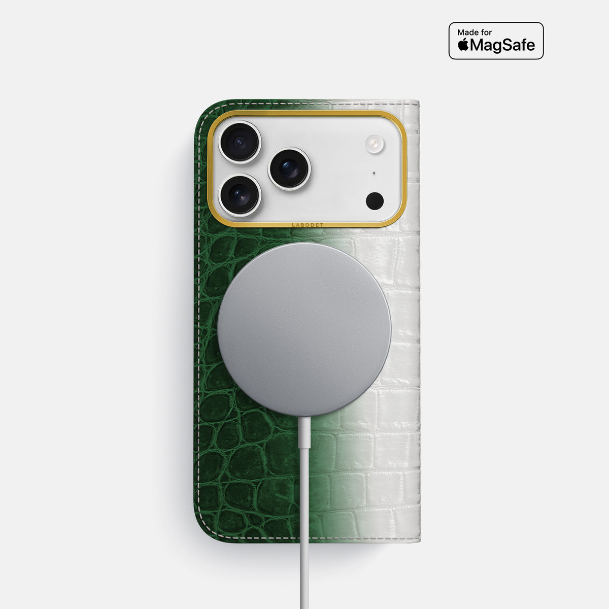 Folio Case For iPhone 17 Pro In Himalayan Crocodile -3 | Green-Gold