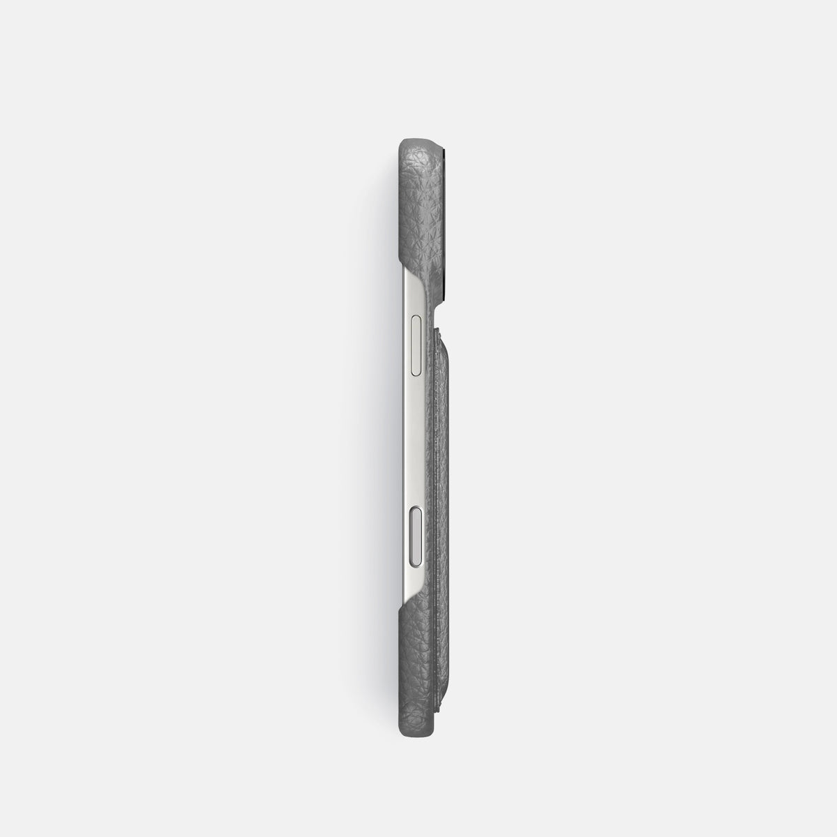 Double Card Case For iPhone 17 Pro In Calf -3 | Souris-Black