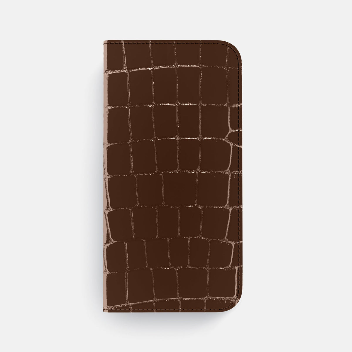 Folio Case For iPhone 18 Pro Max In Shiny Alligator -4 | Brown-Black