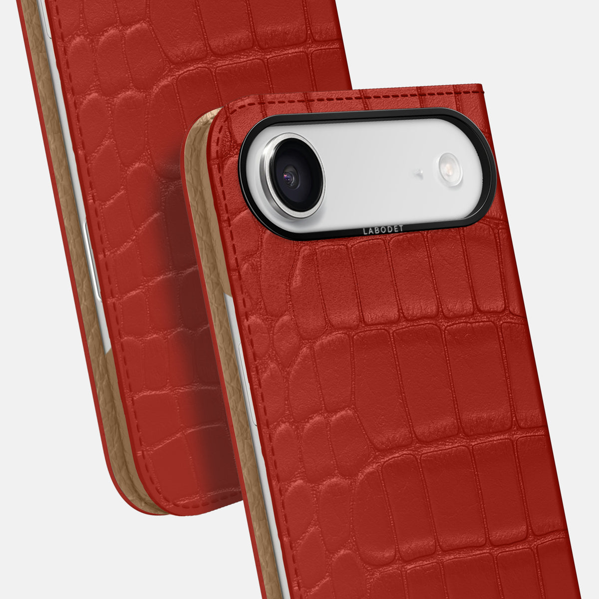 Folio Case For iPhone 17 Air In Alligator -5 | Red-Black