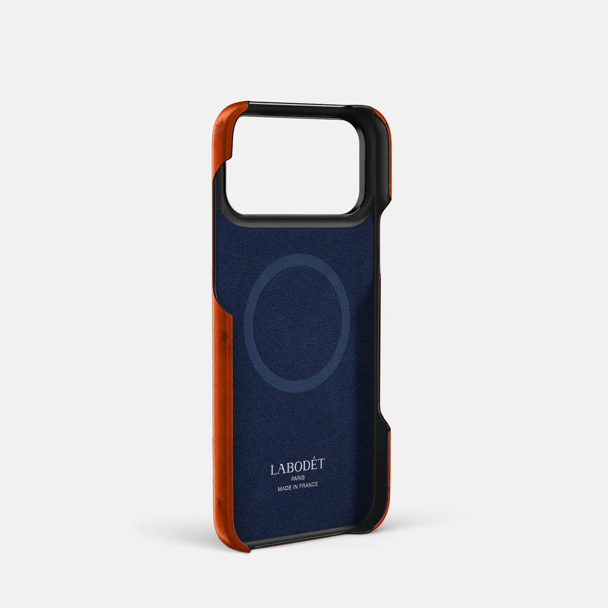 Classic Case With Carbon Skull For iPhone 17 Pro In Ostrich -4 | Orange-Black