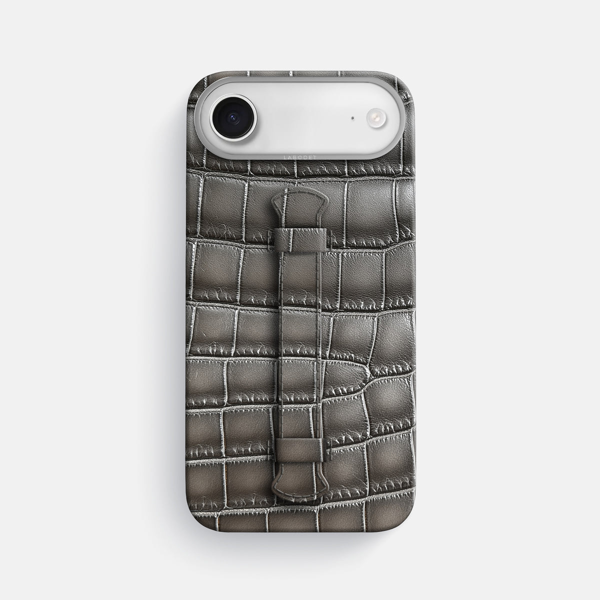 Center Handle For iPhone 17 Air In Patina Alligator -1 | Grey-Steel
