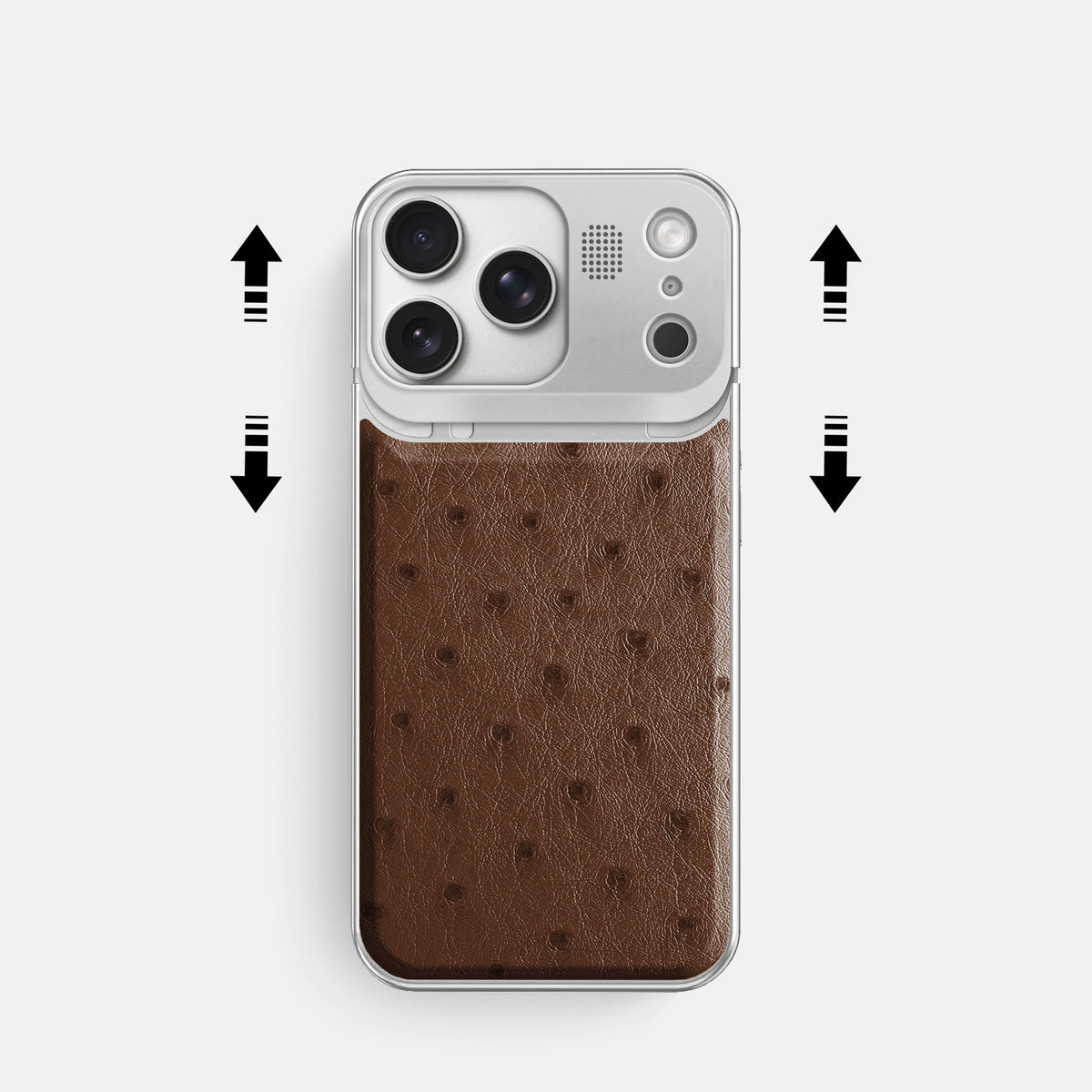 Metal Case For iPhone 17 Pro In Ostrich -2 | Chocolate-Steel