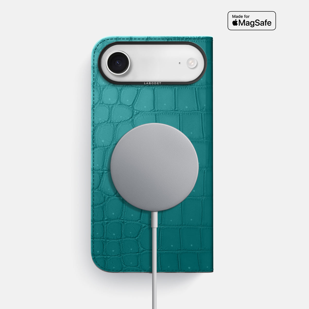 Folio Case For iPhone 17 Air In Porosus Crocodile -3 | Celadon-Black