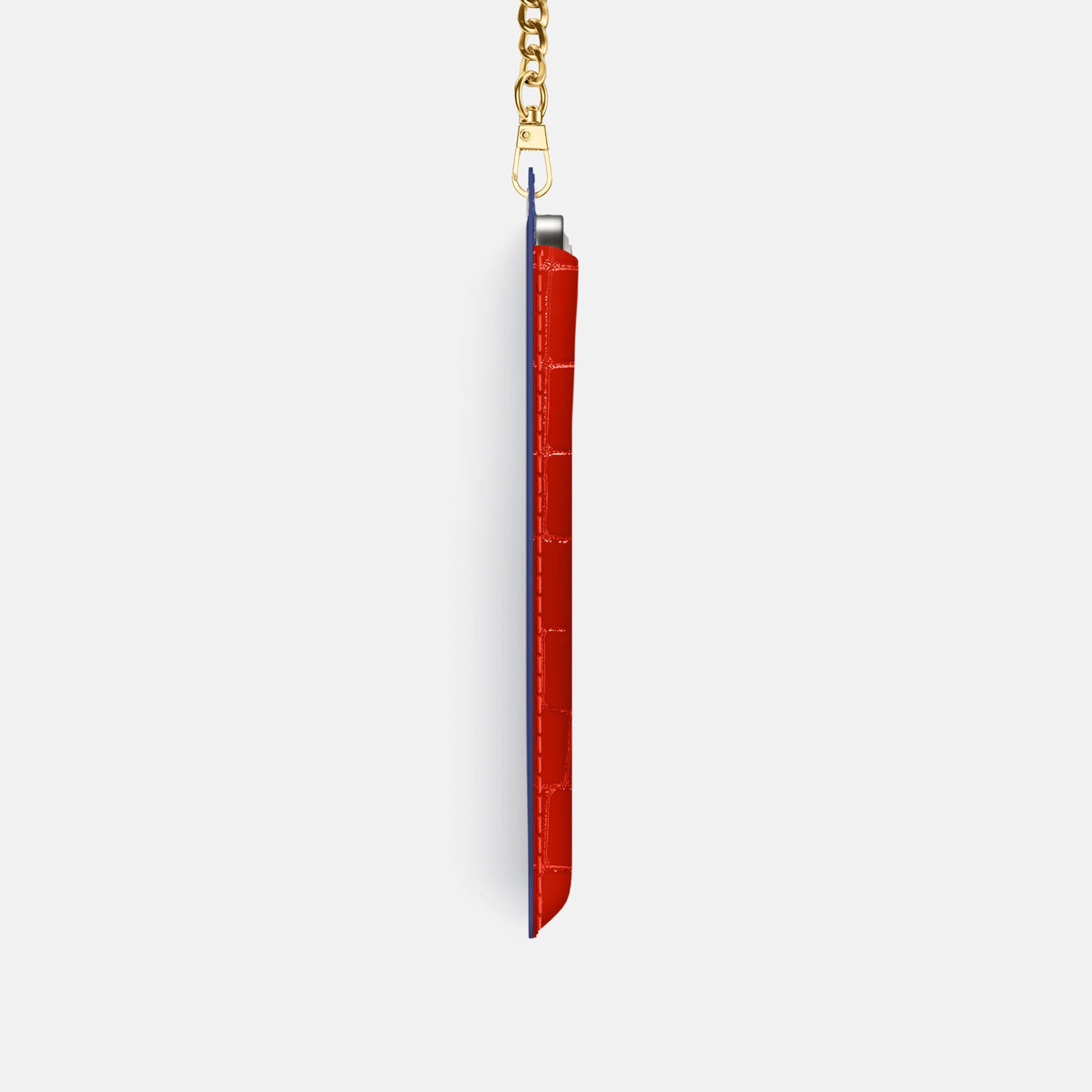 Crossbody Bag For iPhone 18 Pro In Shiny Alligator -4 | Coral-Orange-Gold