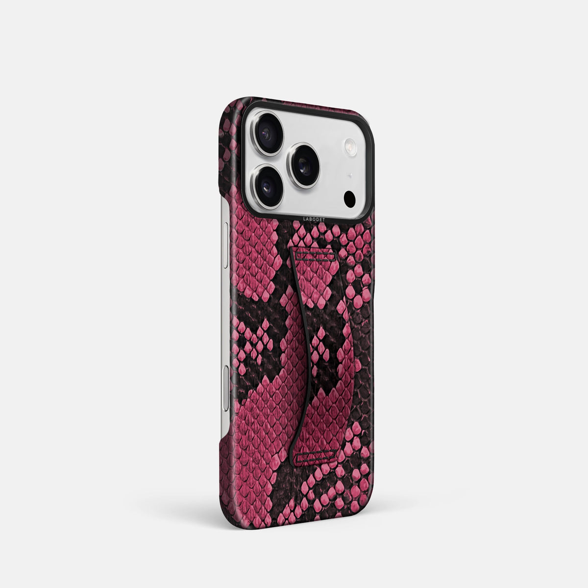 Finger Case For iPhone 18 Pro In Deluxe Python -2 | Burgundy-Black