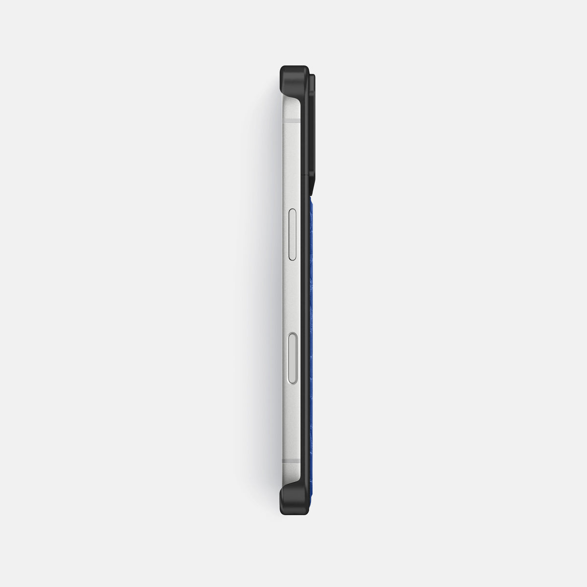 Metal Case For iPhone 17 Pro Max In Alligator -3 | Royal-Blue-Black
