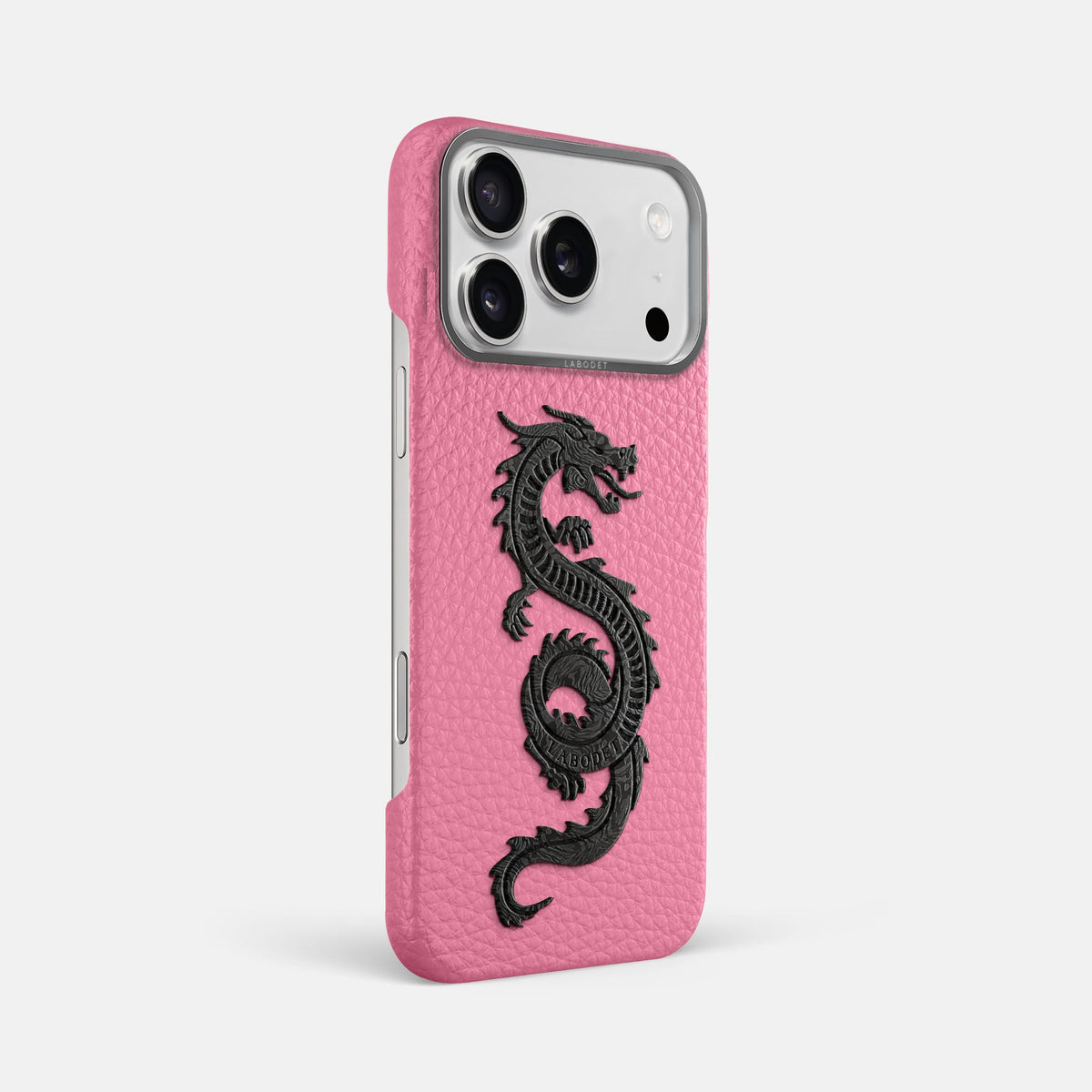 Classic Case With Carbon Dragon For iPhone 18 Pro Max In Calf -2 | Pink-Steel