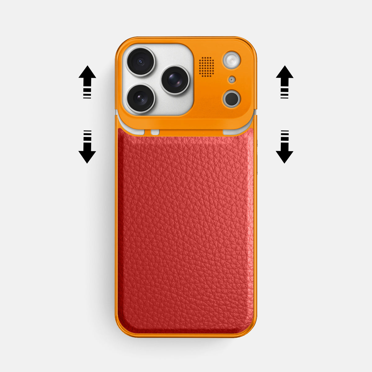 Metal Case For iPhone 17 Pro Max In Calf -2 | Red-Orange