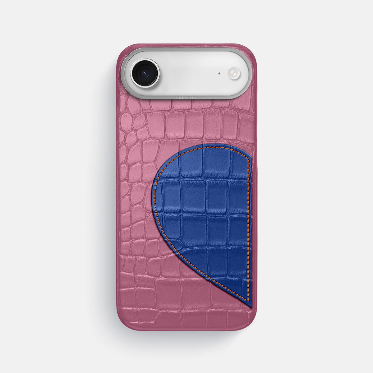 Classic Case With Half Heart - Left For iPhone 17 Air In Alligator -1 | Pink-Lagoon-Steel