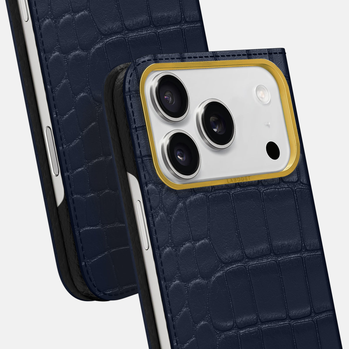 Folio Case For iPhone 18 Pro Max In Alligator -5 | Navy-Blue-Gold