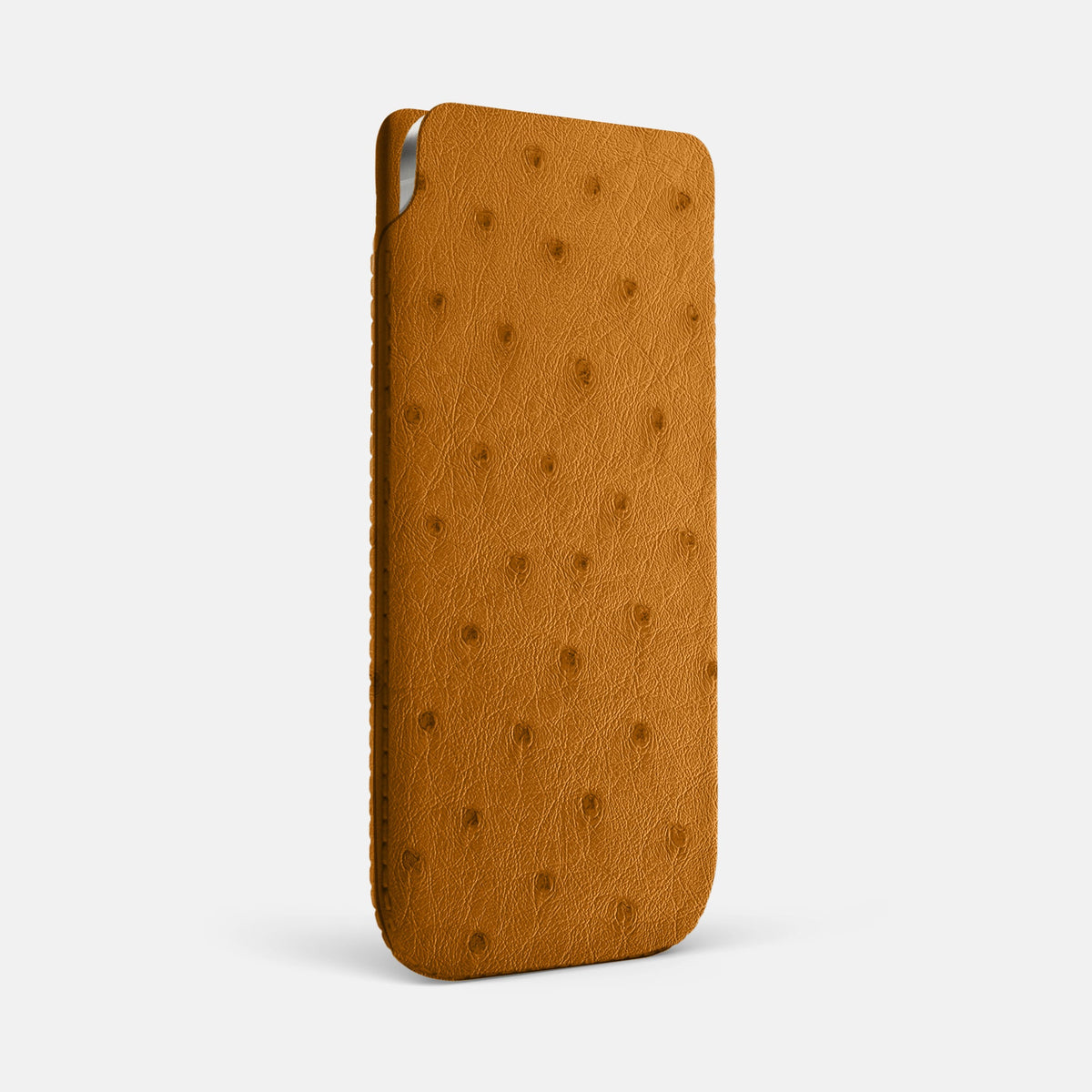 Pouch Case For iPhone 18 Pro Max In Ostrich -2 | Chestnut