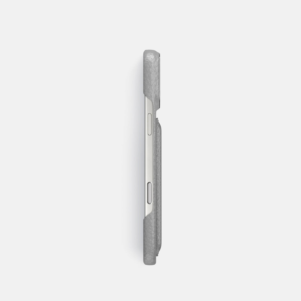 Double Card Case For iPhone 18 Pro In Calf -3 | Nuage-Steel