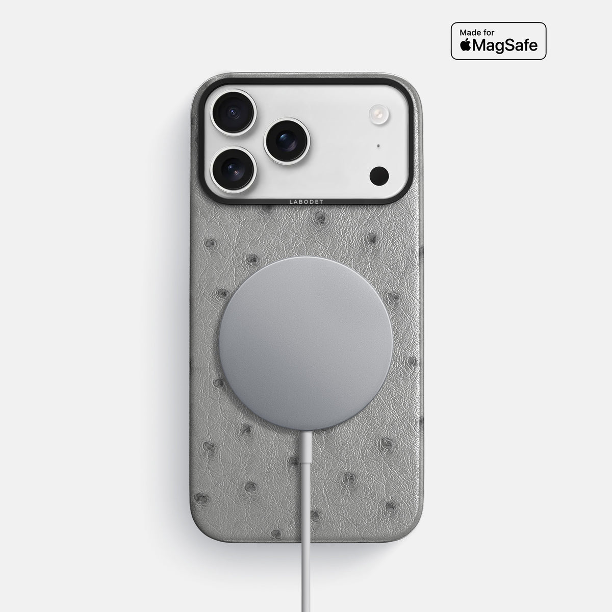 Classic Case For iPhone 17 Pro Max In Ostrich -5 | Silver-Black