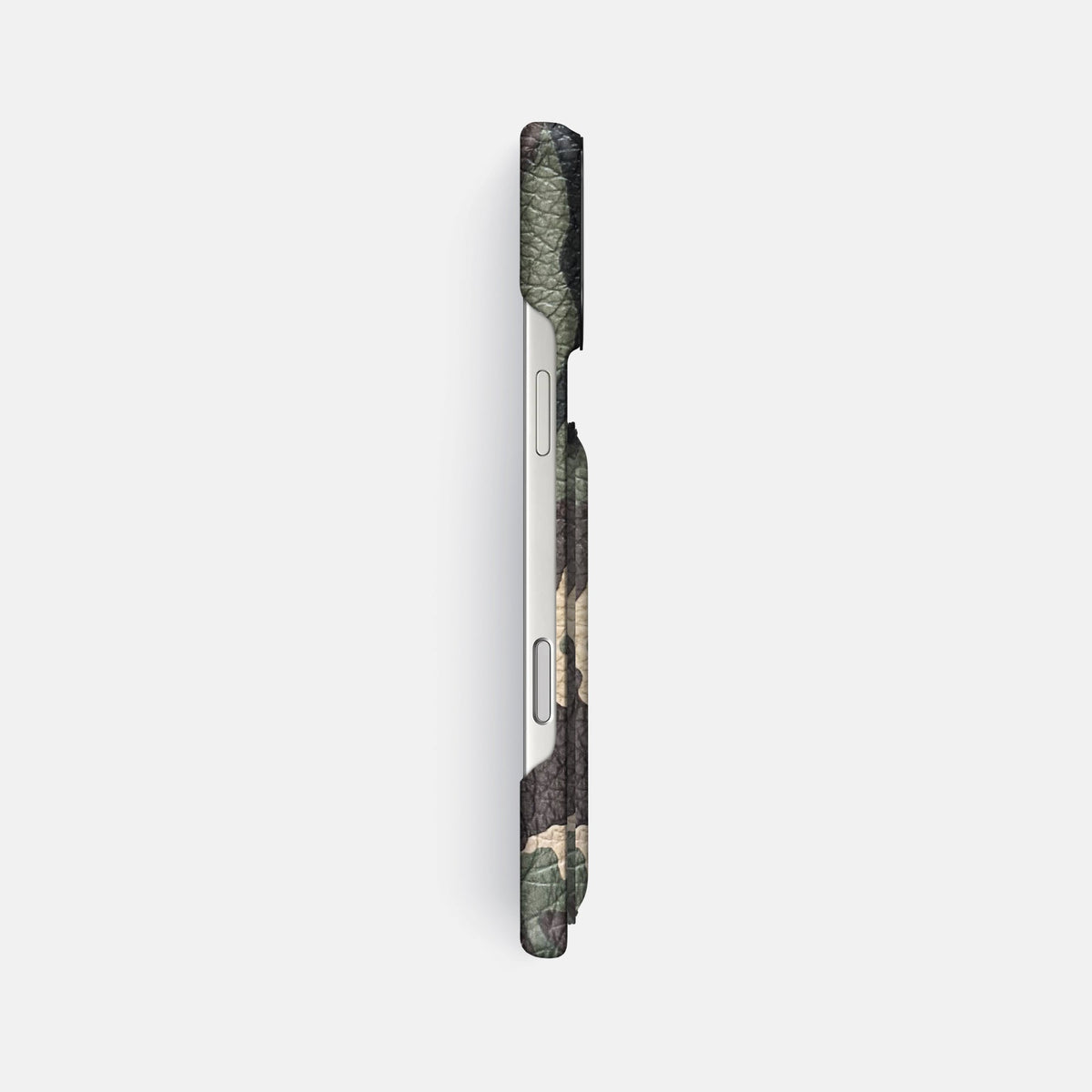 Double Card Case For iPhone 18 Pro Max In Calf -3 | Camouflage-Black