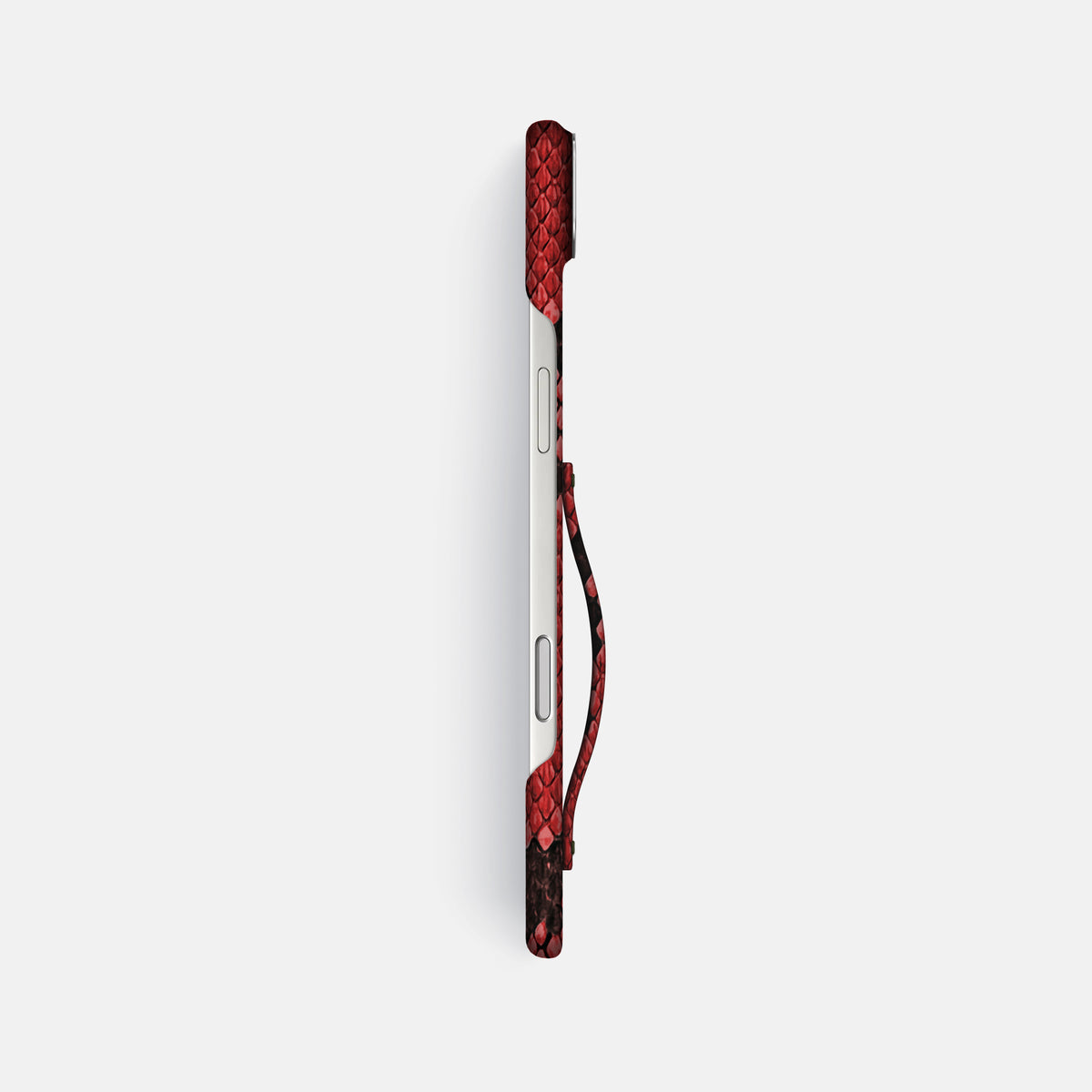 Finger Case For iPhone 17 Air In Deluxe Python -3 | Red-Steel