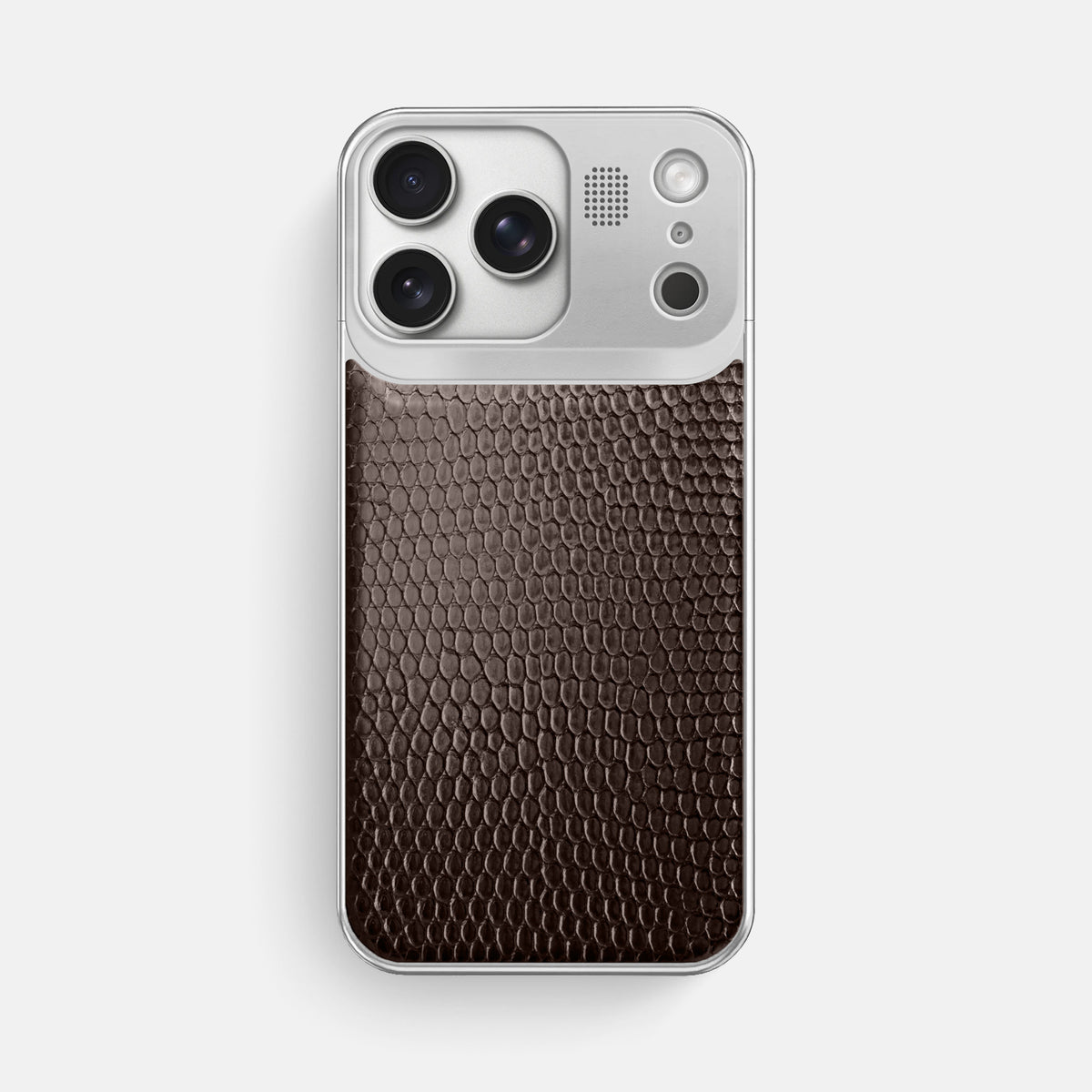 Metal Case For iPhone 17 Pro Max In Lizard -1 | Brown-Steel
