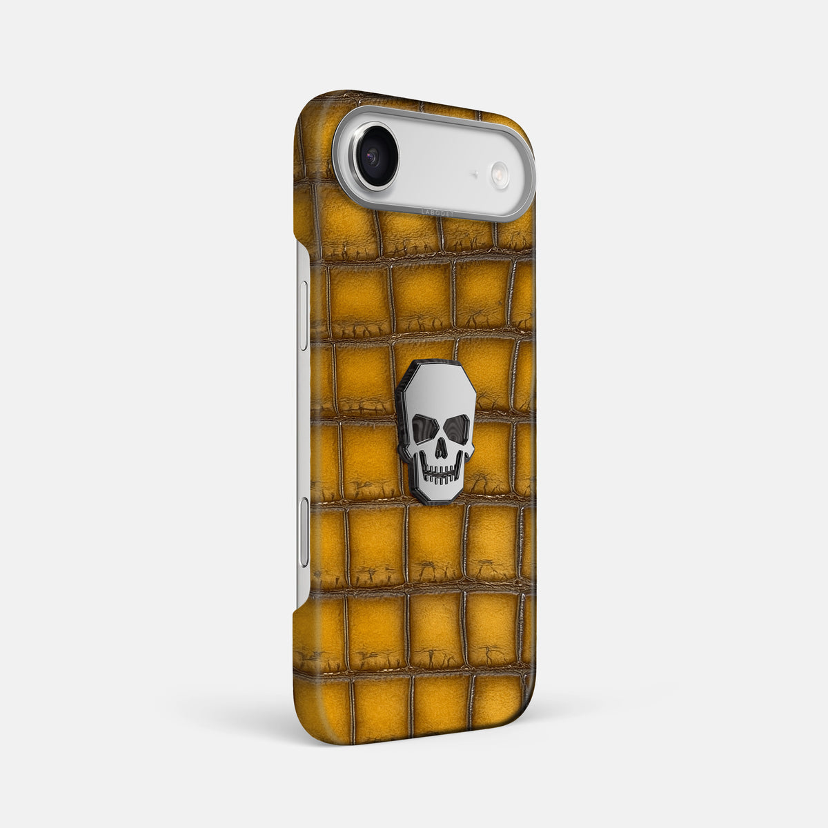 Classic Case With Titanium Skull For iPhone 17 Air In Patina Alligator -2 | Sydney-Steel
