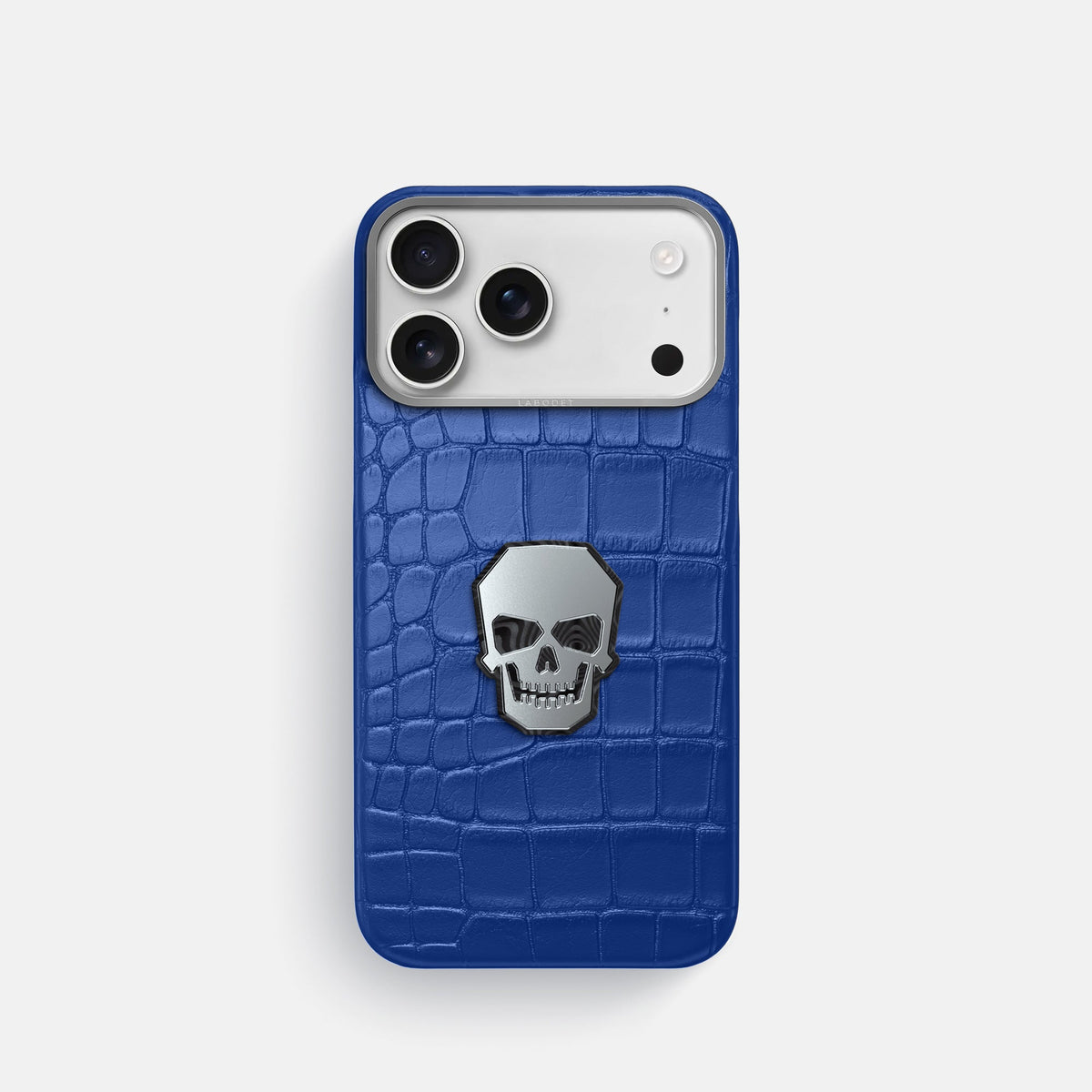 Classic Case With Titanium Skull For iPhone 18 Pro In Alligator -1 | Royal-Blue-Steel