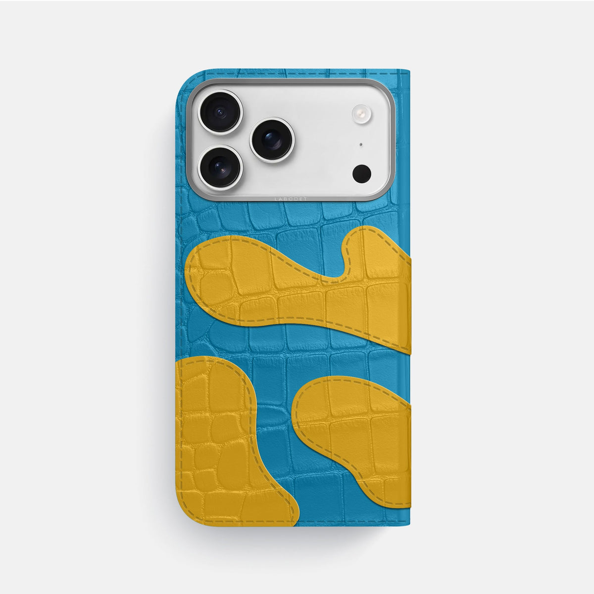 Camouflage Folio For iPhone 18 Pro Max In Alligator -3 | Curaçao-Blue-Steel
