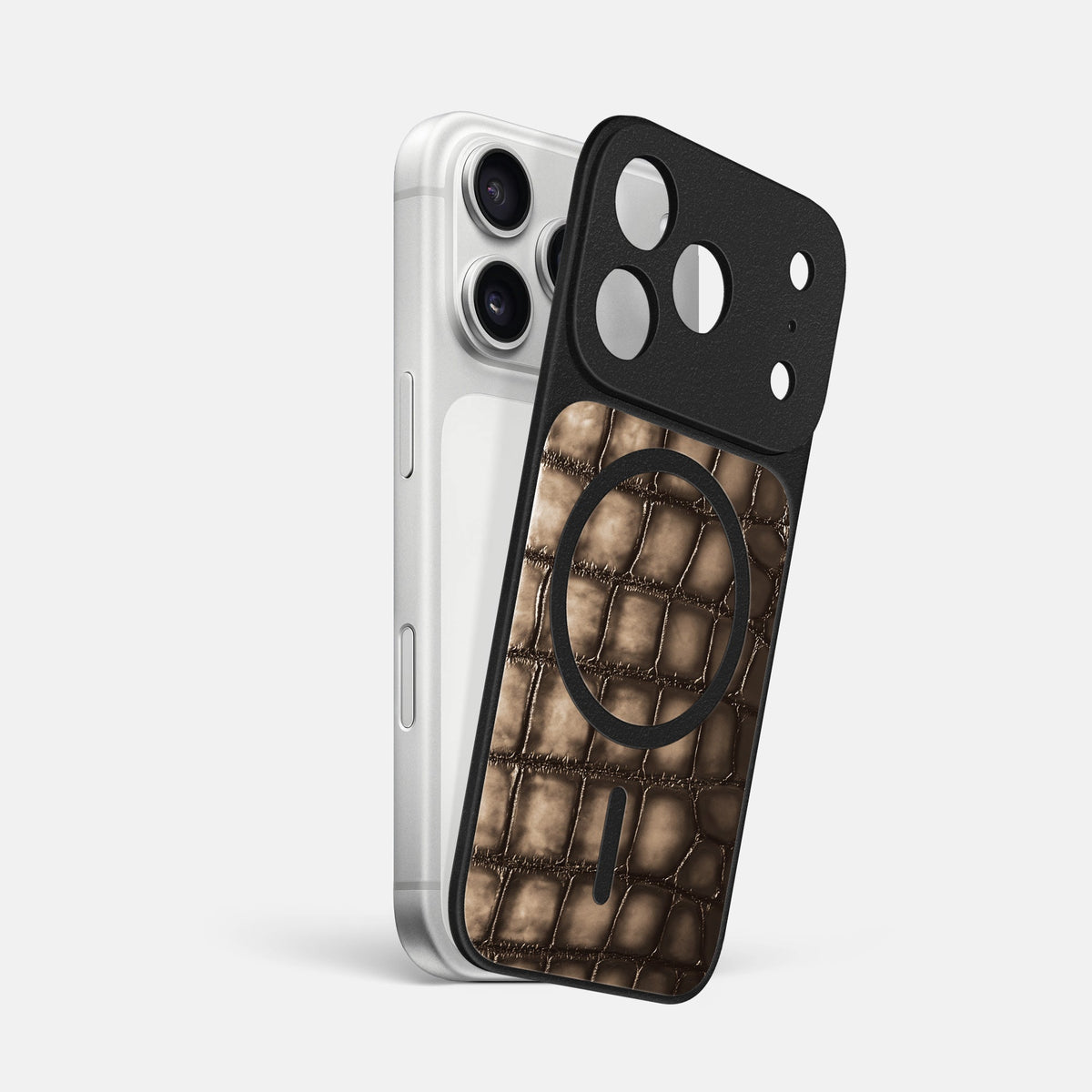 MagSafe Mask For iPhone 18 Pro Max In Patina Alligator -1 | Etoupe