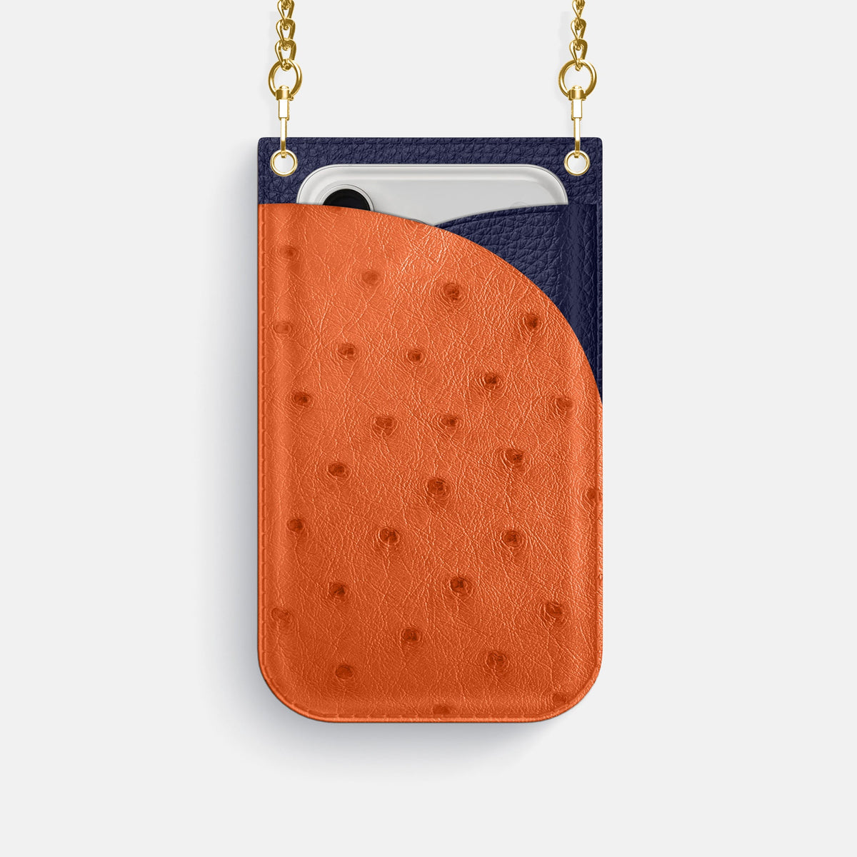 Crossbody Bag For iPhone 18 Pro In Ostrich -1 | Orange-Gold