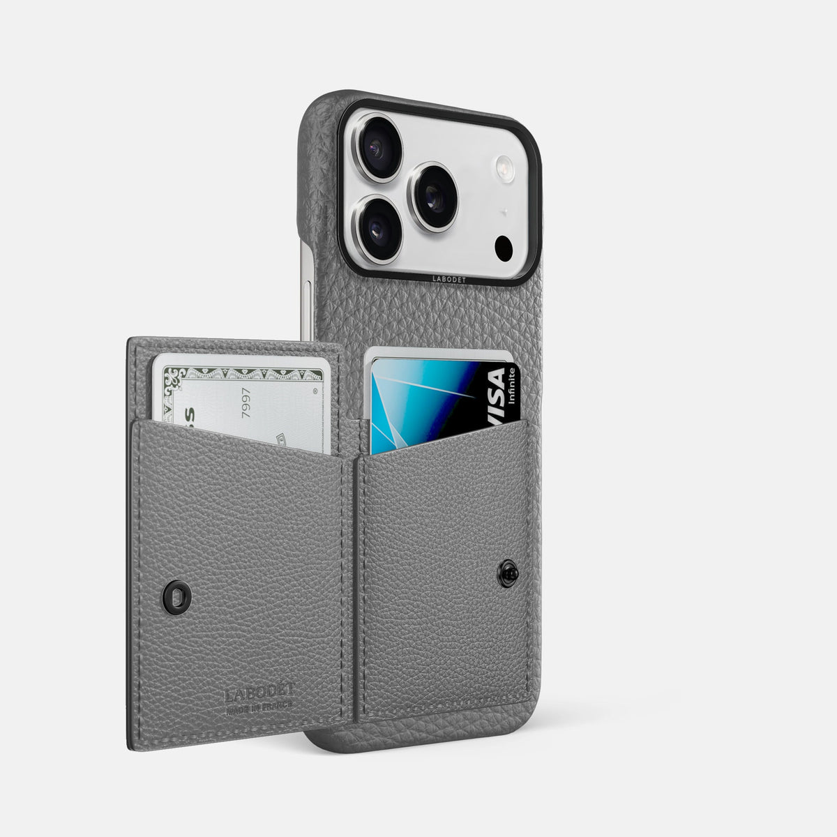 Bi-Fold Case For iPhone 18 Pro Max In Calf -2 | Souris-Black