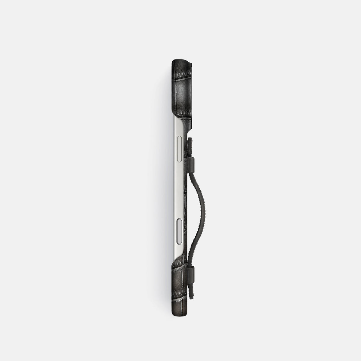Center Handle For iPhone 18 Pro In Patina Alligator -2 | Grey-Black