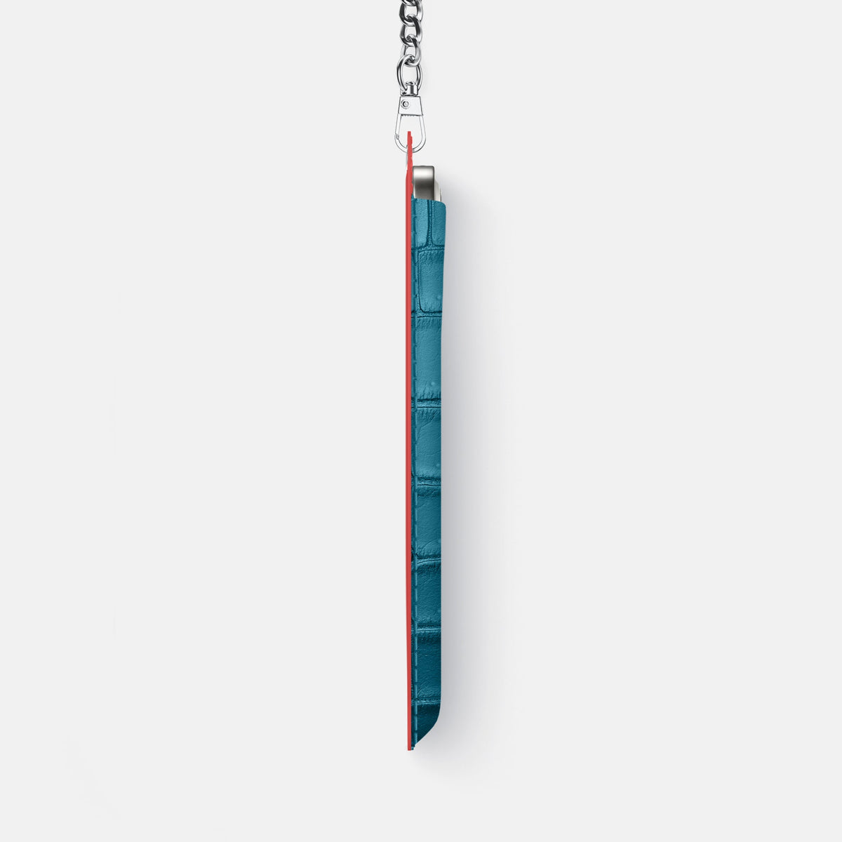 Crossbody Bag For iPhone 18 Pro Max In Porosus Crocodile -4 | Turquoise-Steel