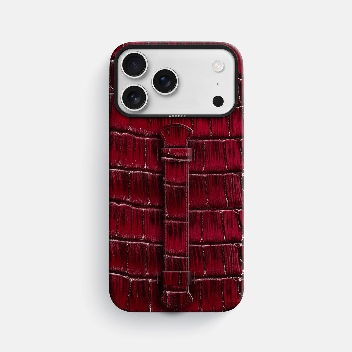 Center Handle For iPhone 18 Pro Max In Patina Alligator -1 | Havana-Burgundy-Black