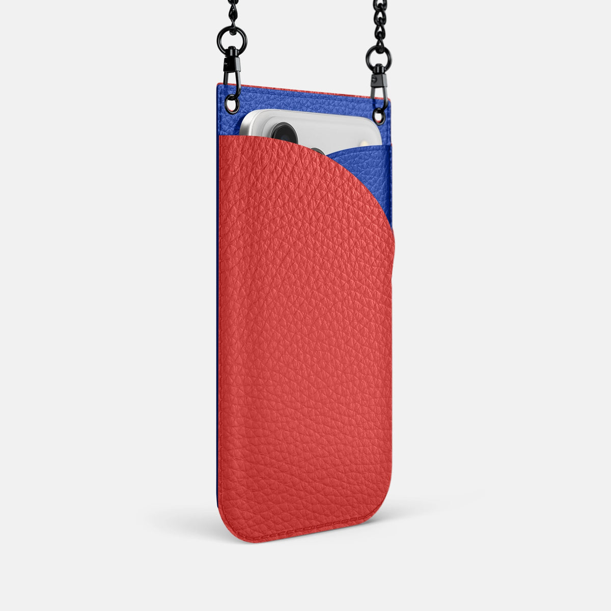 Crossbody Bag For iPhone 18 Pro In Calf -2 | Red-Black