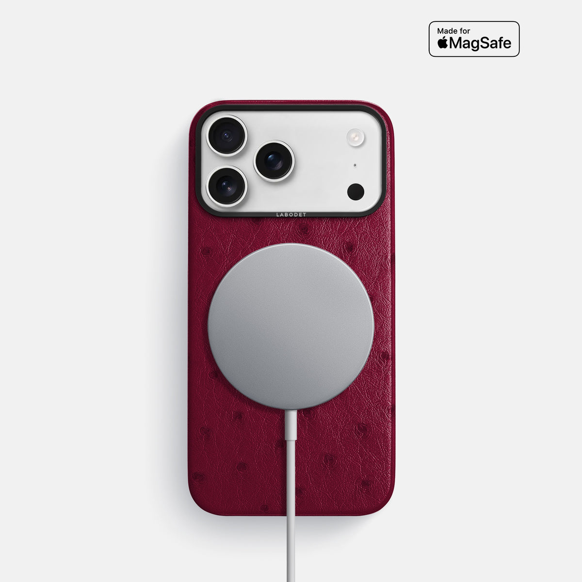 Classic Case For iPhone 17 Pro In Ostrich -5 | Bordeaux-Black