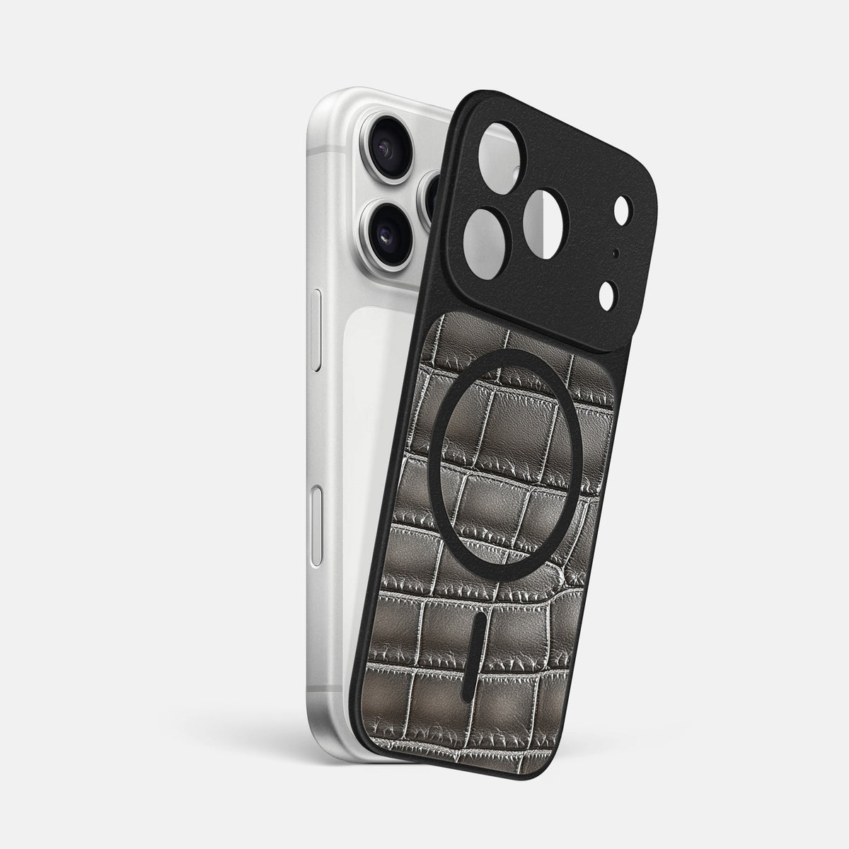 MagSafe Mask For iPhone 18 Pro Max In Patina Alligator -1 | Grey