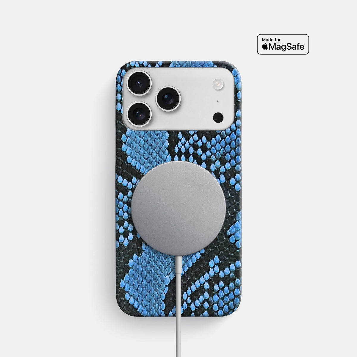 Slim Case For iPhone 18 Pro In Deluxe Python -5 | Blue-Jeans