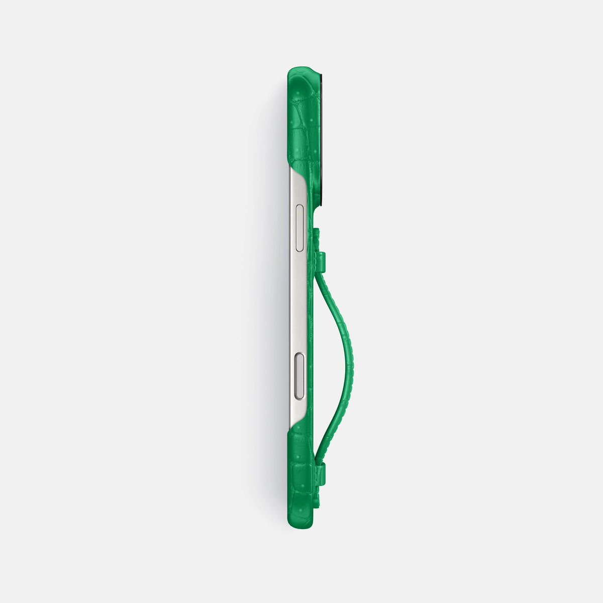 Center Handle For iPhone 18 Pro Max In Porosus Crocodile -2 | Cactus-Green-Black