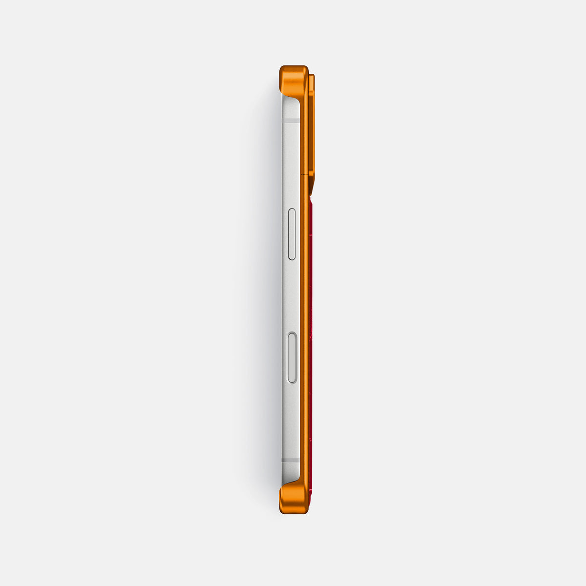 Metal Case For iPhone 17 Pro Max In Shiny Alligator -3 | Cherry-Orange