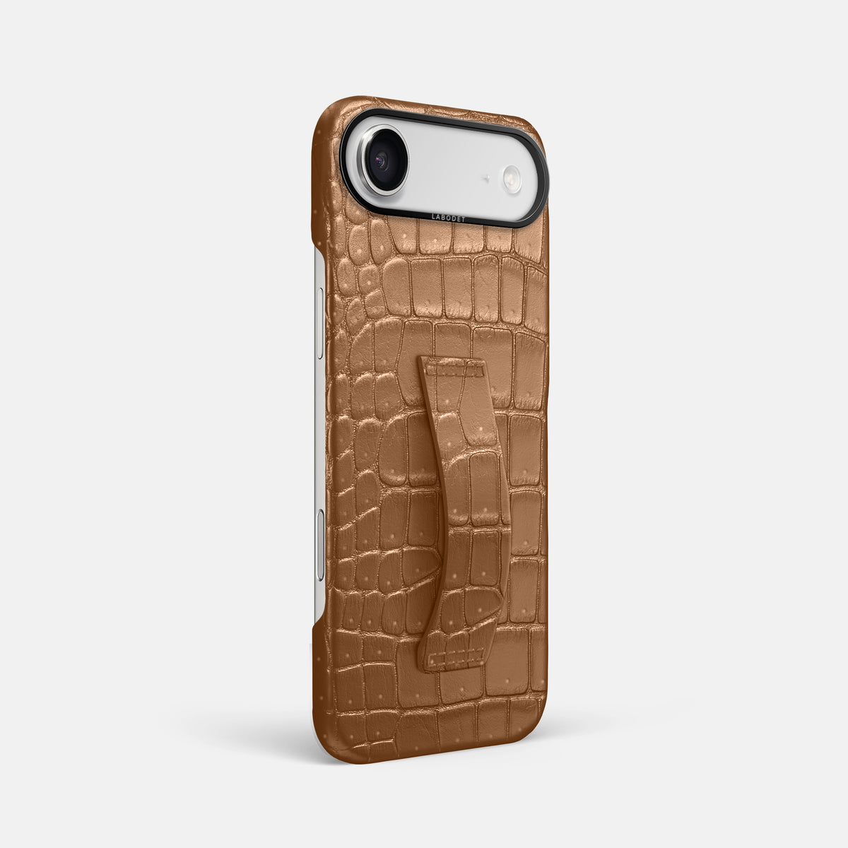 Finger Case For iPhone 17 Air In Porosus Crocodile -2 | Milk-Chocolate-Black