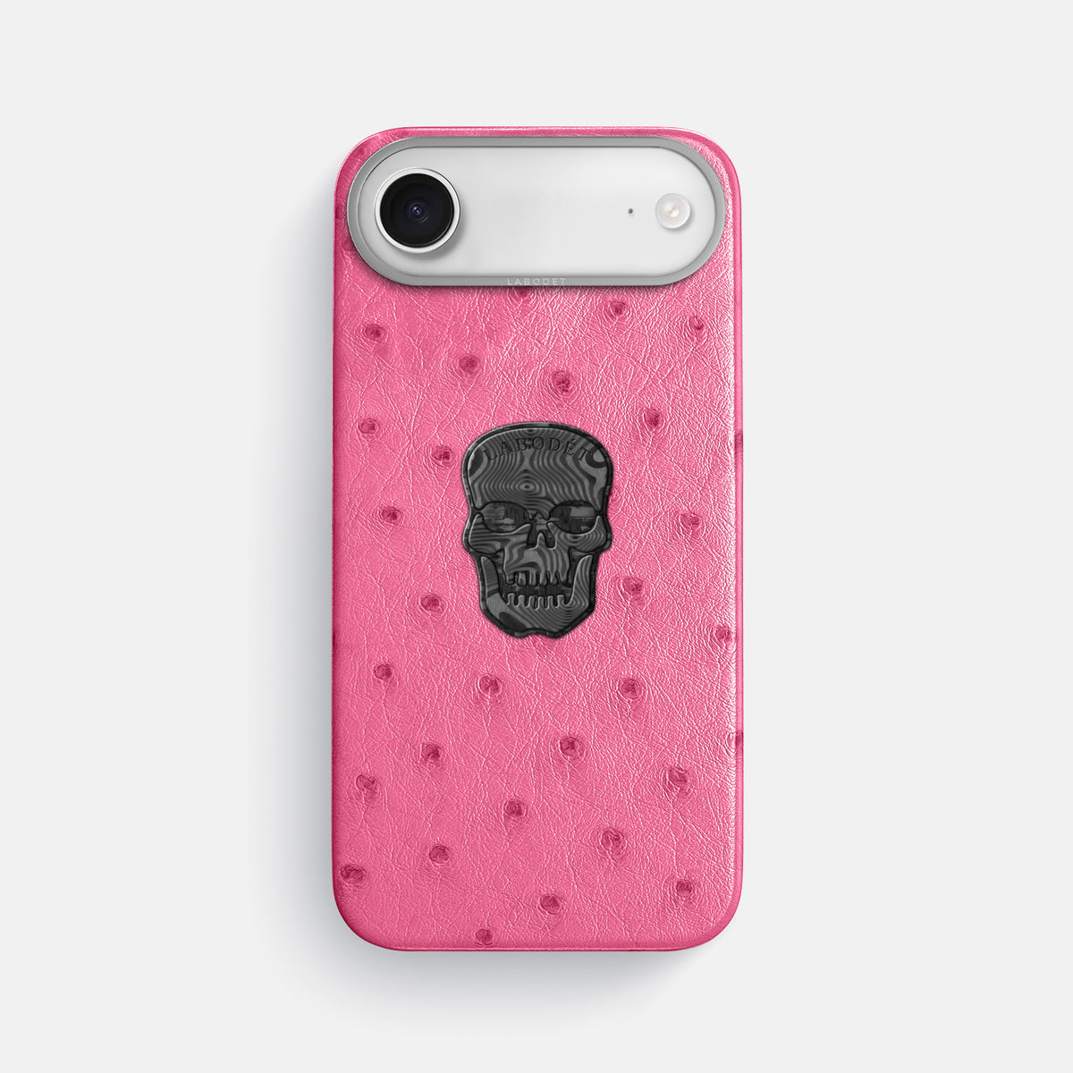 Classic Case With Carbon Skull For iPhone 17 Air In Ostrich -1 | Pink-Steel