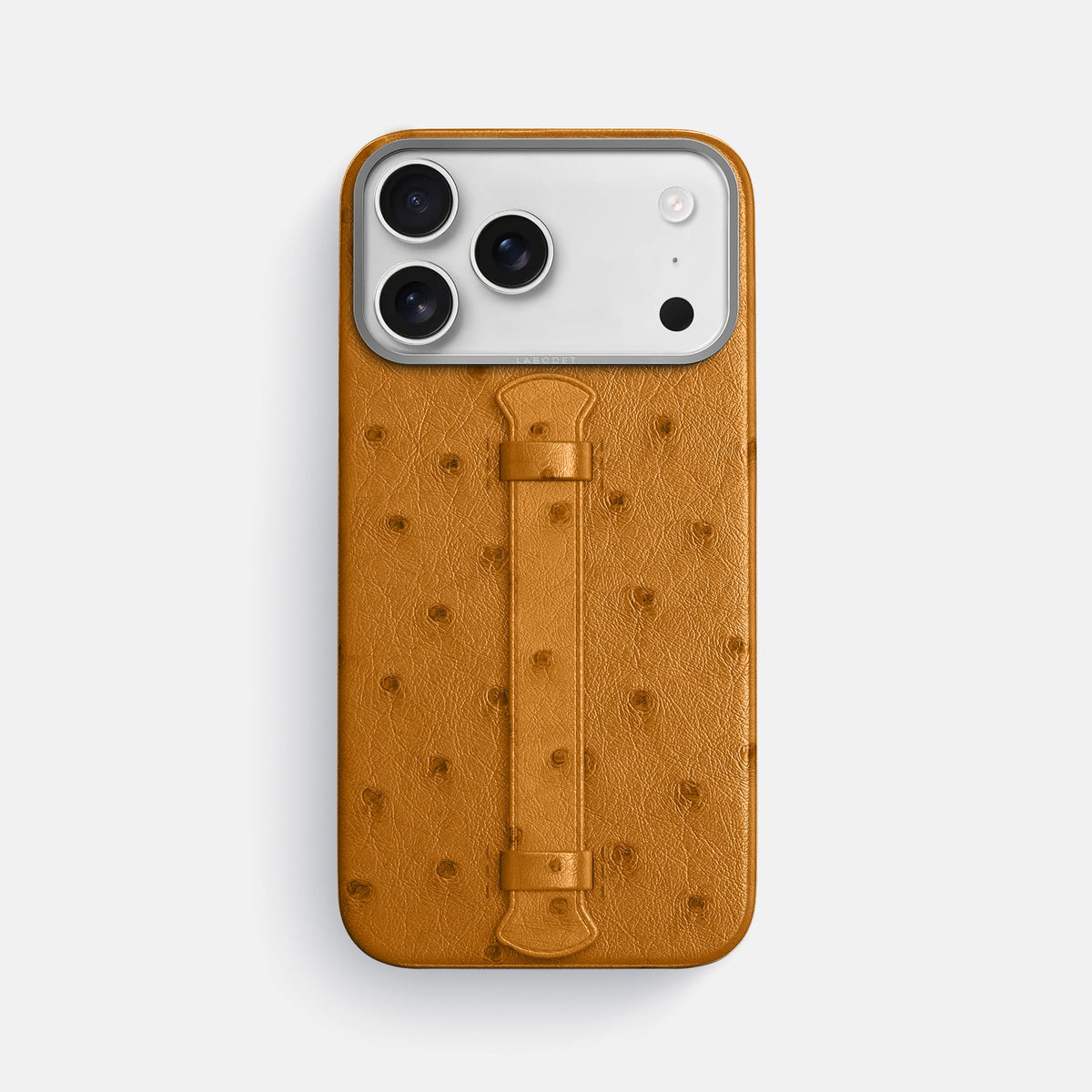 Center Handle For iPhone 18 Pro Max In Ostrich -1 | Chestnut-Steel