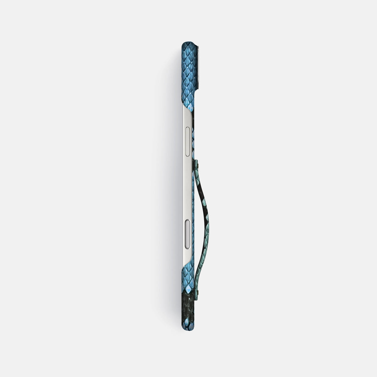 Finger Case For iPhone 17 Air In Deluxe Python -3 | Pacific-Blue-Steel