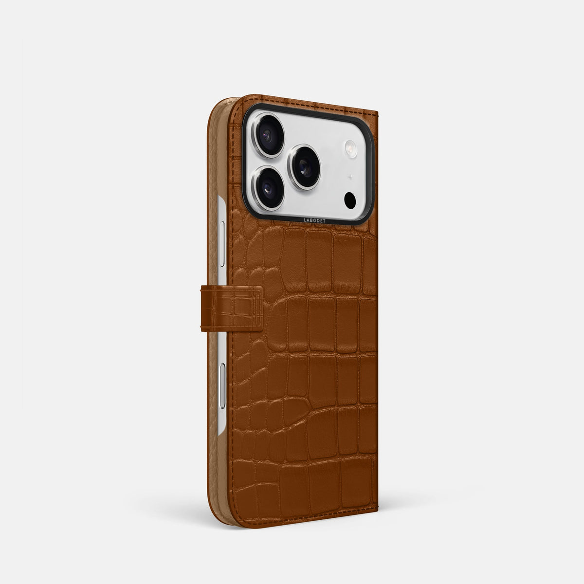Folio Case with Clasp For iPhone 18 Pro In Alligator -1 | Honey-Black