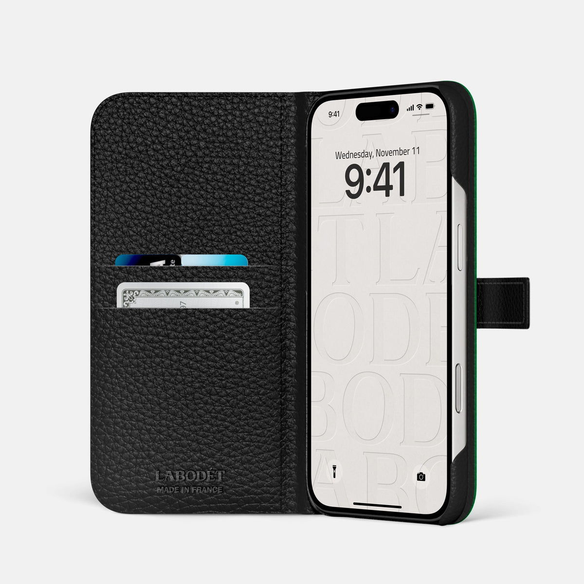 Folio Case with Clasp For iPhone 18 Pro Max In Alligator -2 | Forest-Green-Black