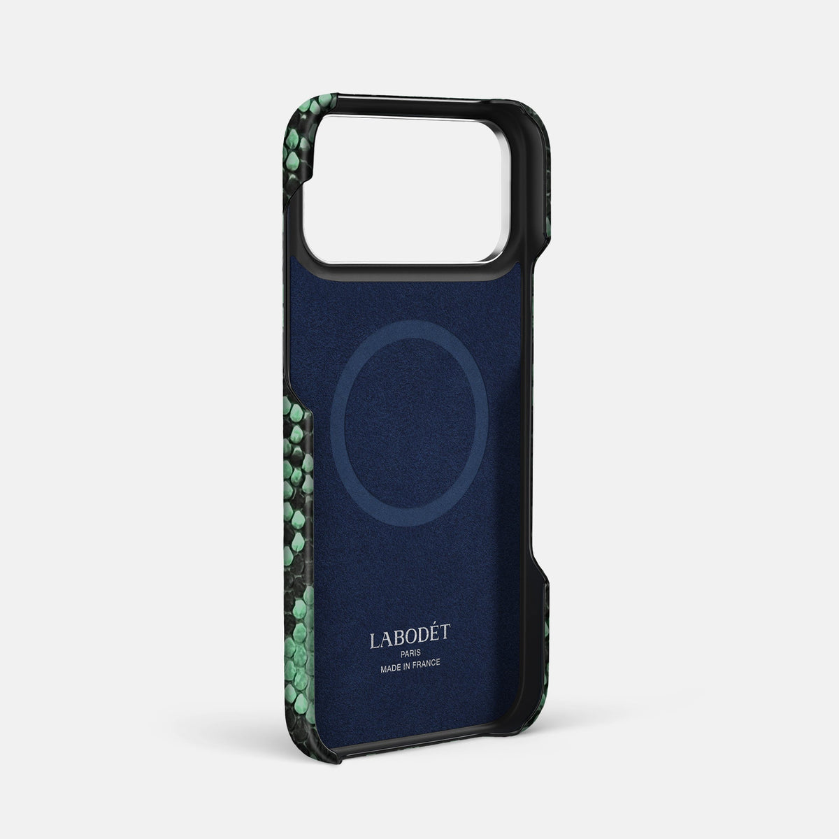 Classic Case For iPhone 18 Pro Max In Deluxe Python -4 | Forest-Green-Steel