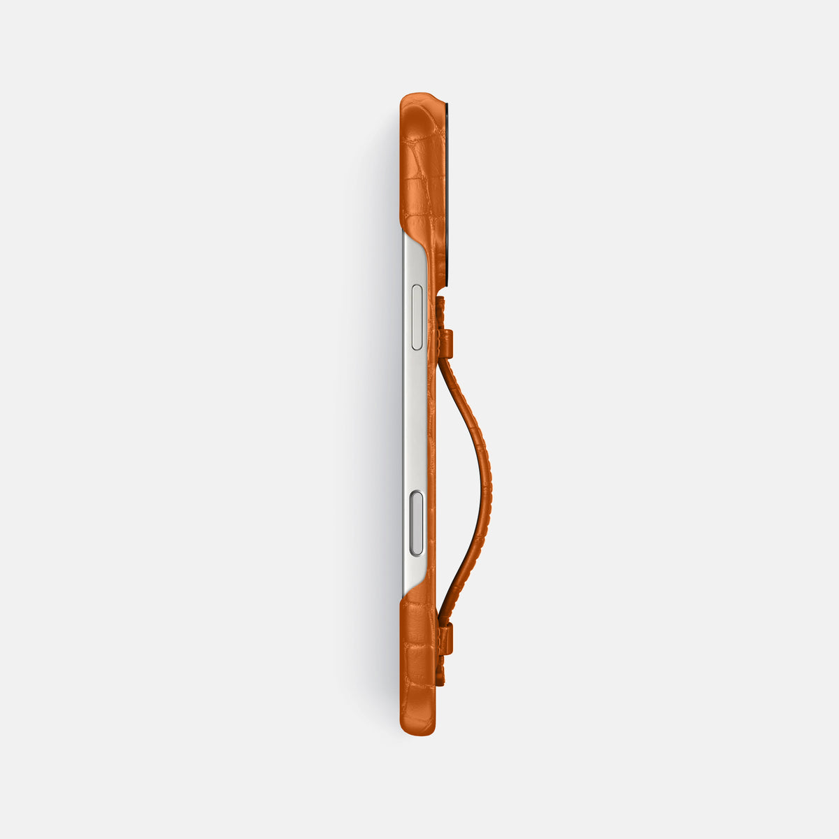 Center Handle For iPhone 17 Pro Max In Alligator -3 | Orange-Black