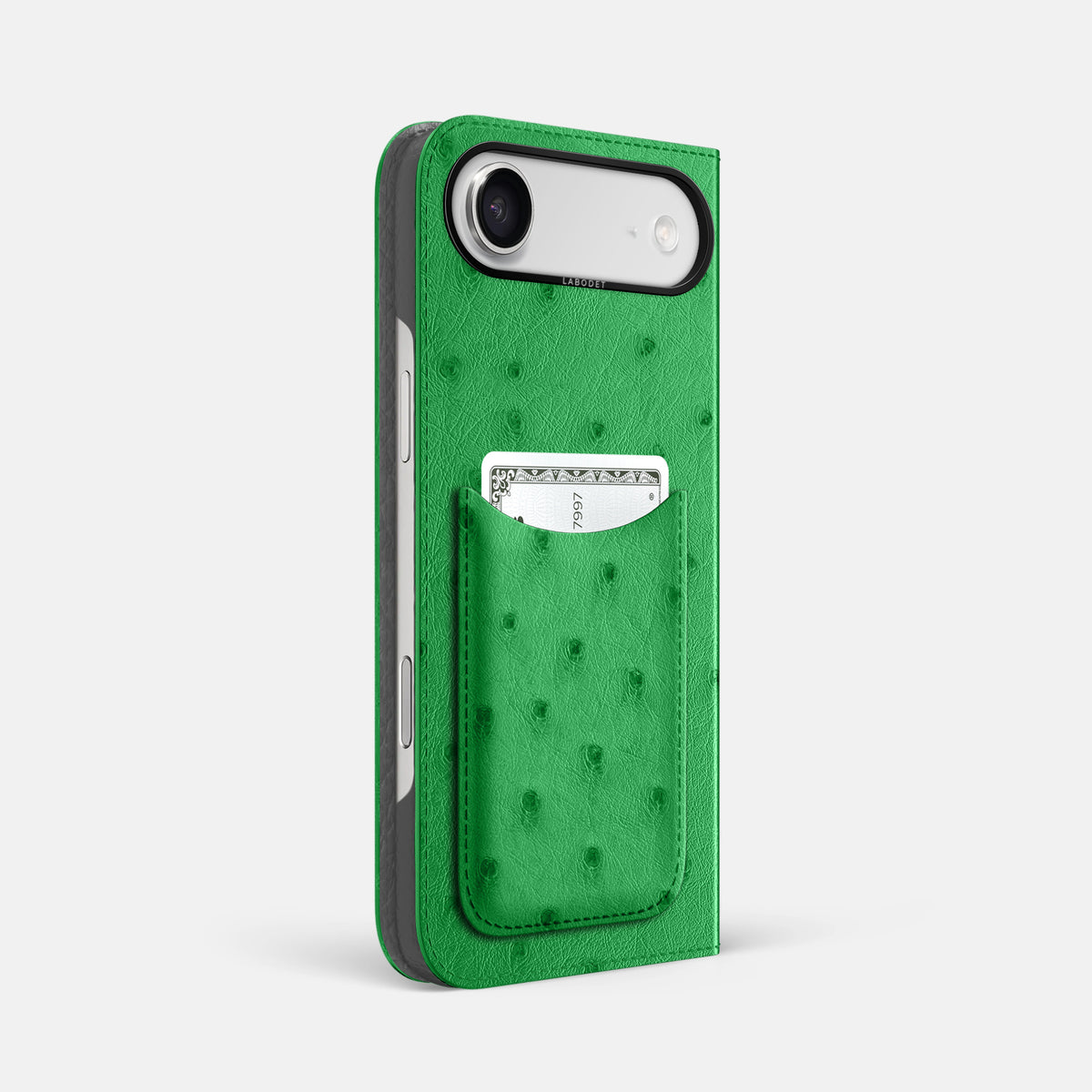 Folio Case with Card For iPhone 17 Air In Ostrich -1 | Kentucky-Green-Black