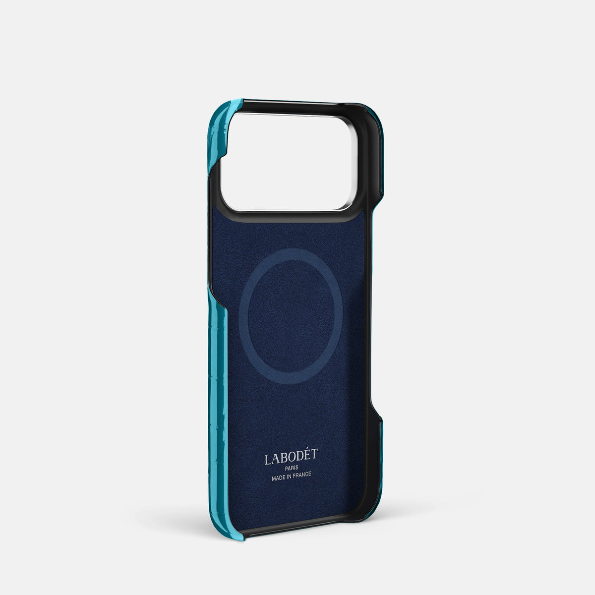 Classic Case For iPhone 18 Pro In Shiny Alligator -4 | Curacao-Steel