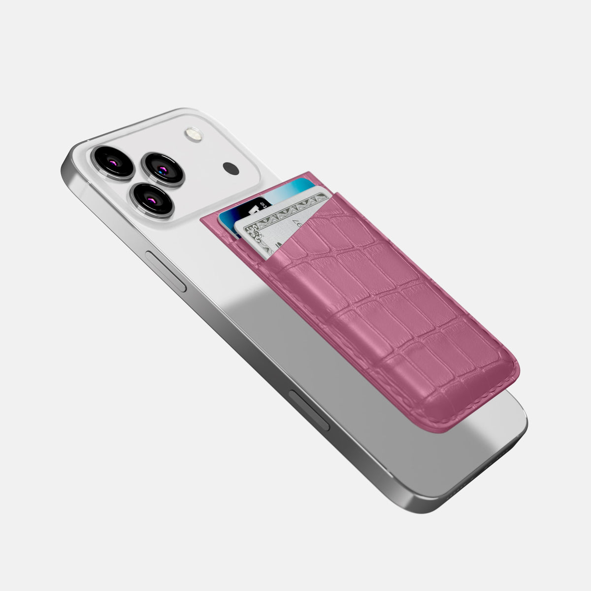 MagSafe Wallet For iPhone 18 Pro Max In Alligator -4 | Pink-Lagoon