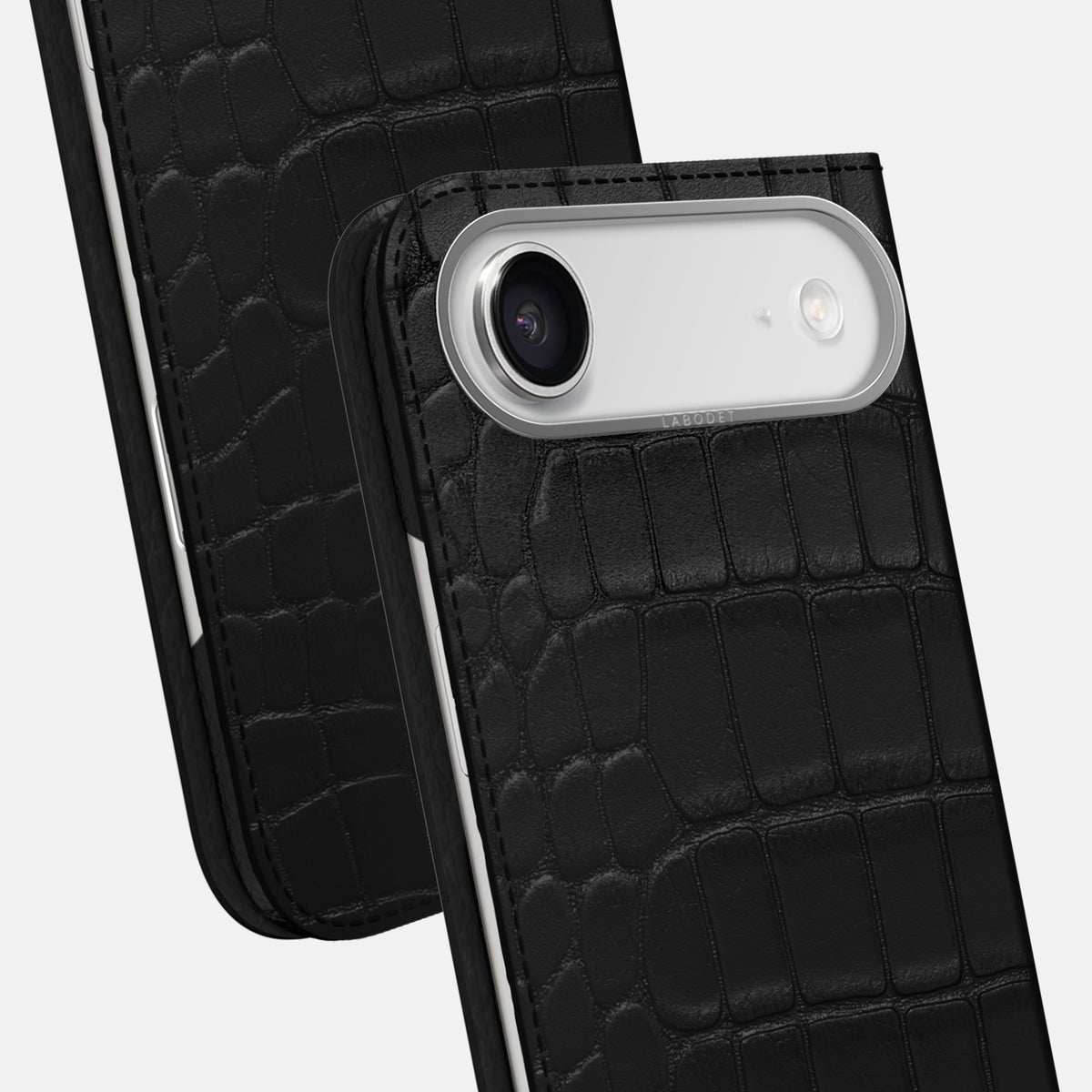 Folio Case For iPhone 17 Air In Alligator -5 | Black-Steel