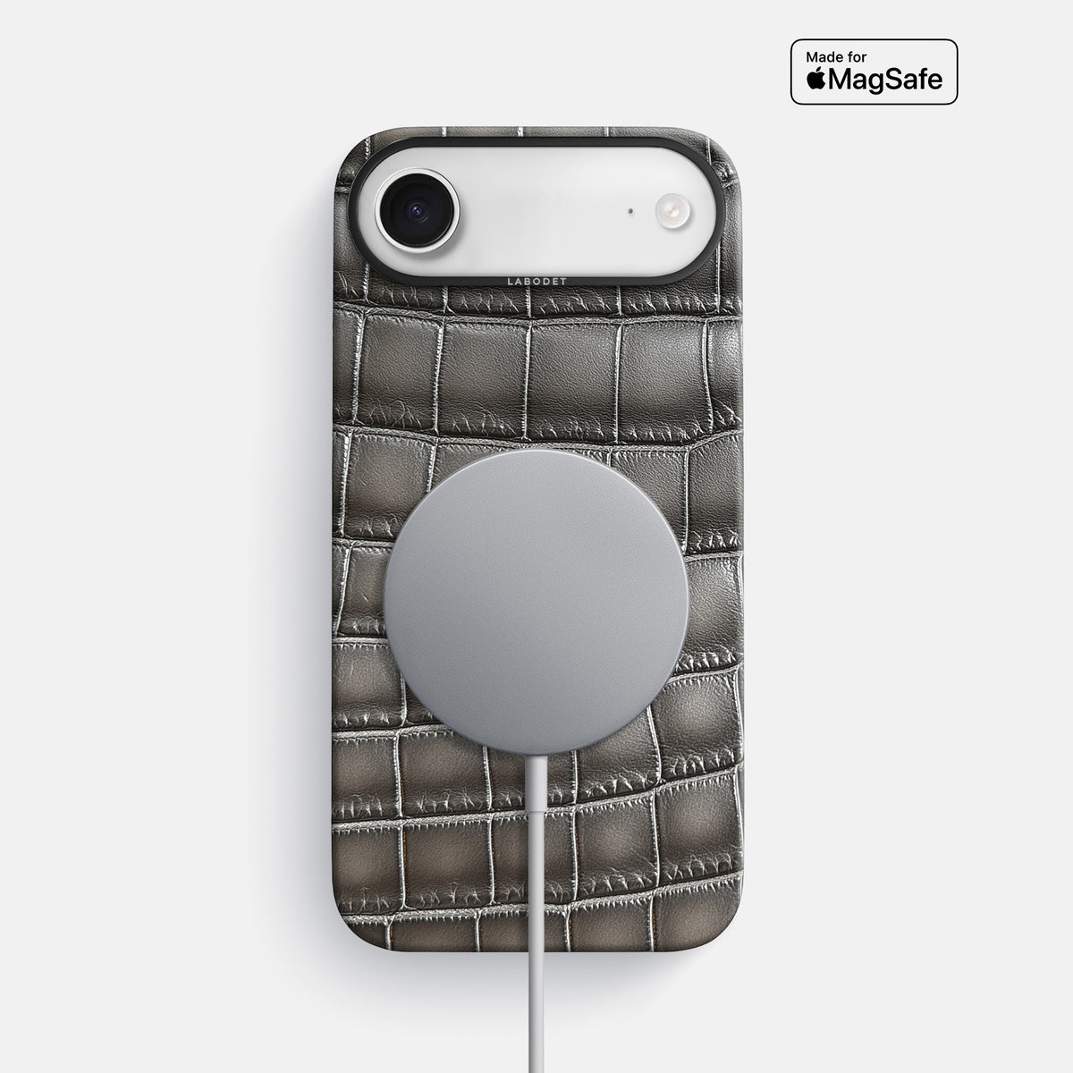 Classic Case For iPhone 17 Air In Patina Alligator -5 | Grey-Black